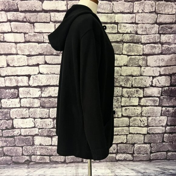 Karen Scott Black Hooded Cardigan Sweater Size L - Picture 8 of 9